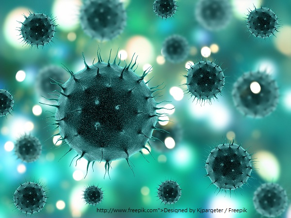 3D medical background with abstract virus cells 3D medical background with abstract virus cells