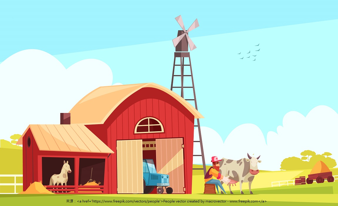 Milk Farm Outdoor Composition