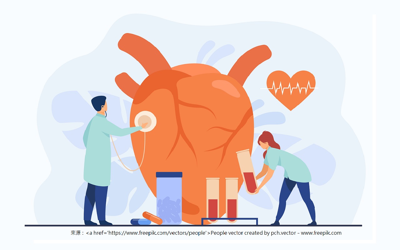 Cardiologists examining heart with stethoscope Cardiologists examining heart with stethoscope